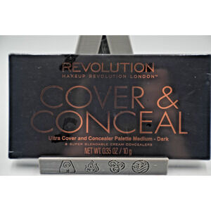 Revolution Ultra Cover‎ & Conceal Palette Medium Dark Blendable Cream NEW Sealed